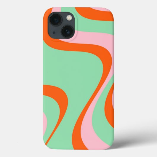 Farbenfrohe Retro Swirl Groovy Y2K Muster Case-Mate iPhone Hülle (Rückseite)