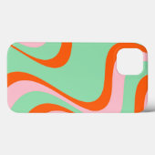 Farbenfrohe Retro Swirl Groovy Y2K Muster Case-Mate iPhone Hülle (Rückseite (Horizontal))