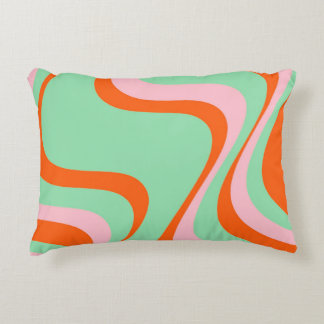 Farbenfrohe Retro Swirl Groovy Y2K Muster Dekokissen
