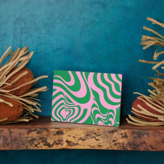 Farbenfrohe Retro Swirl Groovy Y2K Muster Fotoplatte (Seite)