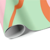 Farbenfrohe Retro Swirl Groovy Y2K Muster Geschenkpapier (Rolleneckpunkt)
