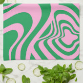 Farbenfrohe Retro Swirl Groovy Y2K Muster Geschirrtuch (Gefaltet)