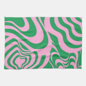 Farbenfrohe Retro Swirl Groovy Y2K Muster Geschirrtuch (Horizontal)