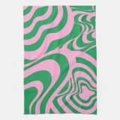Farbenfrohe Retro Swirl Groovy Y2K Muster Geschirrtuch (Vertikal)
