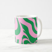 Farbenfrohe Retro Swirl Groovy Y2K Muster Kaffeetasse (VorderseiteRechts)