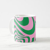Farbenfrohe Retro Swirl Groovy Y2K Muster Kaffeetasse (Vorderseite Links)