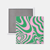 Farbenfrohe Retro Swirl Groovy Y2K Muster Magnet (Vorderseite/Rückseite)
