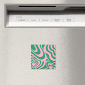 Farbenfrohe Retro Swirl Groovy Y2K Muster Magnet (In Situ (Geschirrspüler))