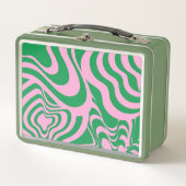 Farbenfrohe Retro Swirl Groovy Y2K Muster Metall Brotdose (Vorderseite)