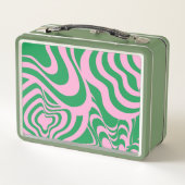 Farbenfrohe Retro Swirl Groovy Y2K Muster Metall Brotdose (Rückseite)