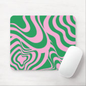 Farbenfrohe Retro Swirl Groovy Y2K Muster Mousepad (Mit Mouse)