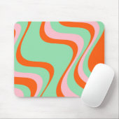Farbenfrohe Retro Swirl Groovy Y2K Muster Mousepad (Mit Mouse)