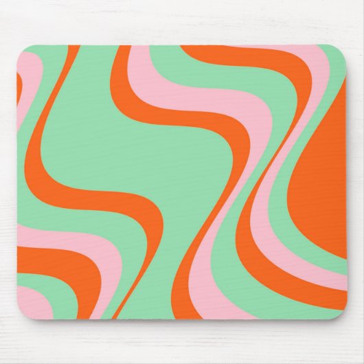 Farbenfrohe Retro Swirl Groovy Y2K Muster Mousepad (Vorne)