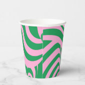 Farbenfrohe Retro Swirl Groovy Y2K Muster Pappbecher (Rechts)
