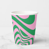 Farbenfrohe Retro Swirl Groovy Y2K Muster Pappbecher (Vorderseite)