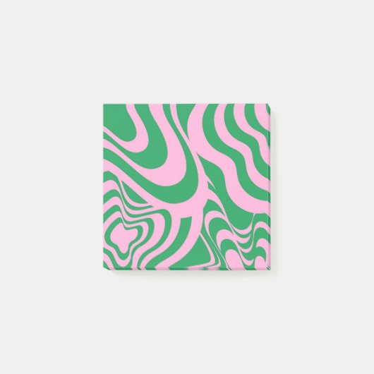 Farbenfrohe Retro Swirl Groovy Y2K Muster Post-it Klebezettel (Vorderseite)