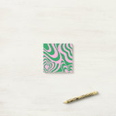 Farbenfrohe Retro Swirl Groovy Y2K Muster Post-it Klebezettel (Auf Schreibtisch)