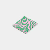 Farbenfrohe Retro Swirl Groovy Y2K Muster Post-it Klebezettel (angewinkelt)