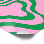 Farbenfrohe Retro Swirl Groovy Y2K Muster Poster (Ecke)