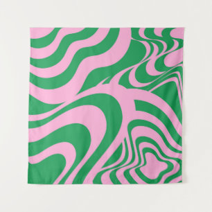 Farbenfrohe Retro Swirl Groovy Y2K Muster Wandteppich