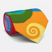 Farbenfrohe Retro Swirl Malerei Abstrakt Art Krawatte (Gerollt)