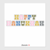 Farbenfrohe Retro-Typografie Hanukkah Aufkleber (Blatt)