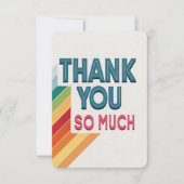 Farbenfrohe Retro "Vielen Dank" Danke Karte (Vorderseite)