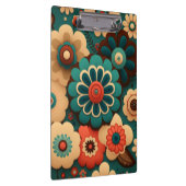 Farbenfrohe Retro-Vintage Blume Klemmbrett (Rechts)