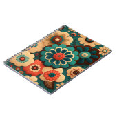 Farbenfrohe Retro-Vintage Blume Notizblock (Linke Seite)