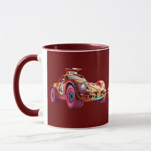 Farbenfrohe Retro-Wagen der 80er und 90er Jahre Tasse (Links)