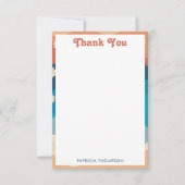 Farbenfrohe Retro Waves & Daisises Muster Dankeskarte (Vorderseite)