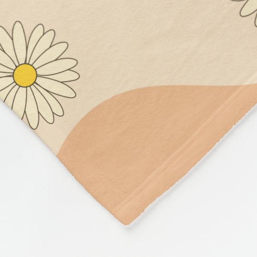 Farbenfrohe Retro Waves & Daisises Muster Fleecedecke (Ecke)