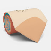 Farbenfrohe Retro Waves & Daisises Muster Krawatte (Gerollt)