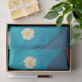 Farbenfrohe Retro Waves & Daisises Muster Seidenpapier (Geschenk)