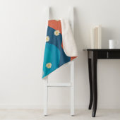 Farbenfrohe Retro Waves & Daisises Muster Sherpadecke (Beispiel)