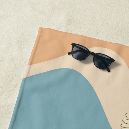 Farbenfrohe Retro Waves & Daisises Muster Strandtuch (Beispiel)
