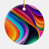 Farbenfrohe Retro Waves Persönliche Keramik Ornament (Hinten)