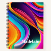 Farbenfrohe Retro Waves Persönliche Notizblock (Vorderseite)