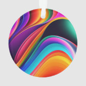 Farbenfrohe Retro Waves Persönliche Ornament (Rückseite)