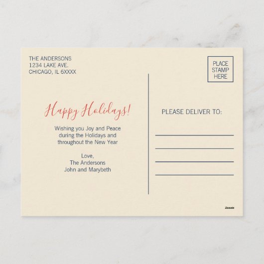 Farbenfrohe Retro Weihnachten (Rückseite)