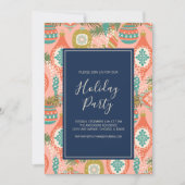 Farbenfrohe Retro Weihnachtsfeier Einladung (Vorderseite)