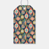 Farbenfrohe Retro Weihnachtsfeier Geschenkanhänger (Rückseite)