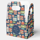 Farbenfrohe Retro Weihnachtsgeschenke Geschenkschachtel (Geöffnet)