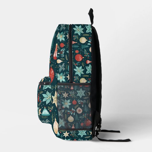 Farbenfrohe Retro Weihnachtsmuster Bedruckter Rucksack (Rechts)