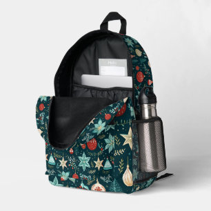 Farbenfrohe Retro Weihnachtsmuster Bedruckter Rucksack