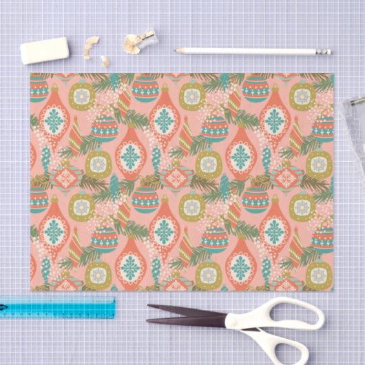 Farbenfrohe Retro Weihnachtsschmuck Seidenpapier (Handwerk)