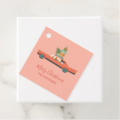 Farbenfrohe Retro Weihnachtswagen Geschenkanhänger (Beispiel)