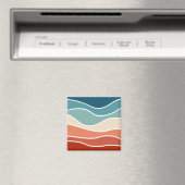 Farbenfrohe Retro-Wellen Magnet (In Situ (Geschirrspüler))