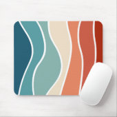 Farbenfrohe Retro-Wellen Mousepad (Mit Mouse)