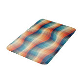 Farbenfrohe Retro-Wellen Vintage Badematte (Schrägansicht)